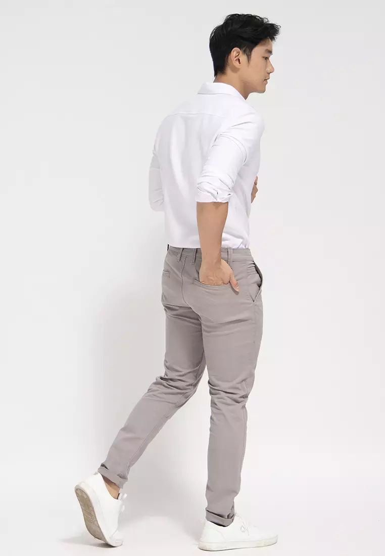 Celana Chinos Cotton Stretch Mid Grey OXCON
