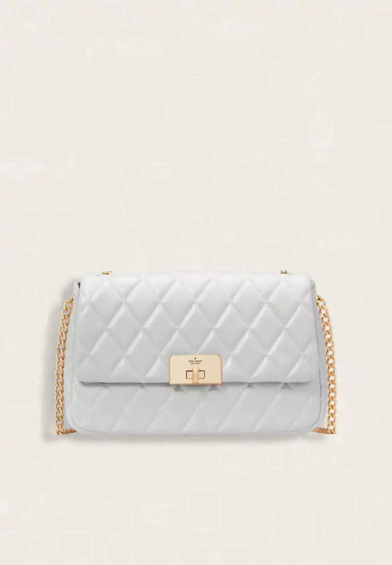 Kate Spade Carey Medium Flap Shoulder Bag Stone Path