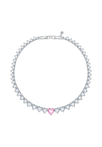 Chiara Ferragni gold Chiara Ferragni Diamond Heart 38.5+1cm Pink, White Women's Heart Necklace J19AUV02 46D32AC35A31D3GS_1