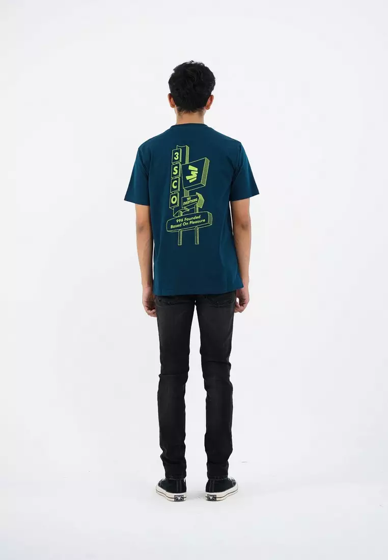 3Second Men's T-Shirt Short Sleeve Regular Fit Cotton Woody OL-C970325