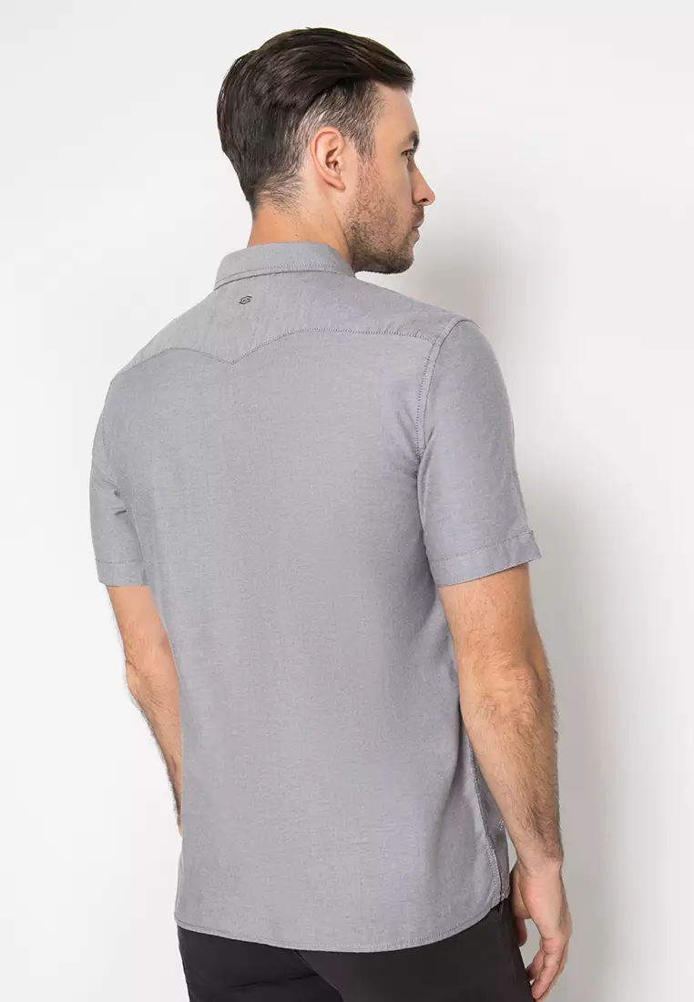 LGS - Kemeja Casual Pria - Regular Fit - Abu - Dua Kantong - Polos CSH.271.S1078.166.C