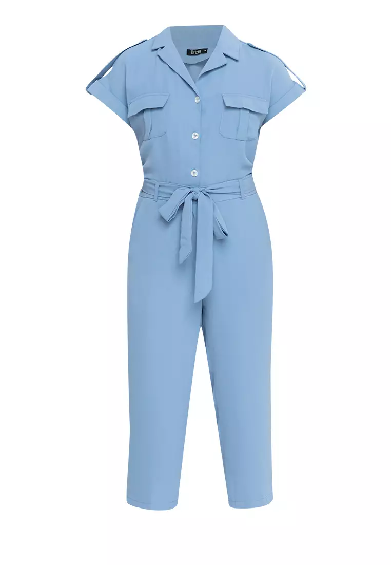 Buy Krizia Cotton Blend Lapel Blouse And Pants 2 Piece Set Terno