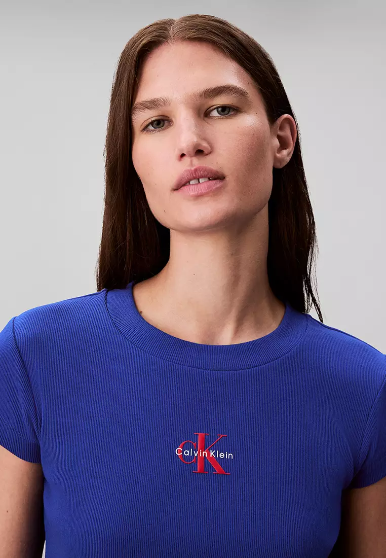 印花短版T恤 - Calvin Klein Jeans