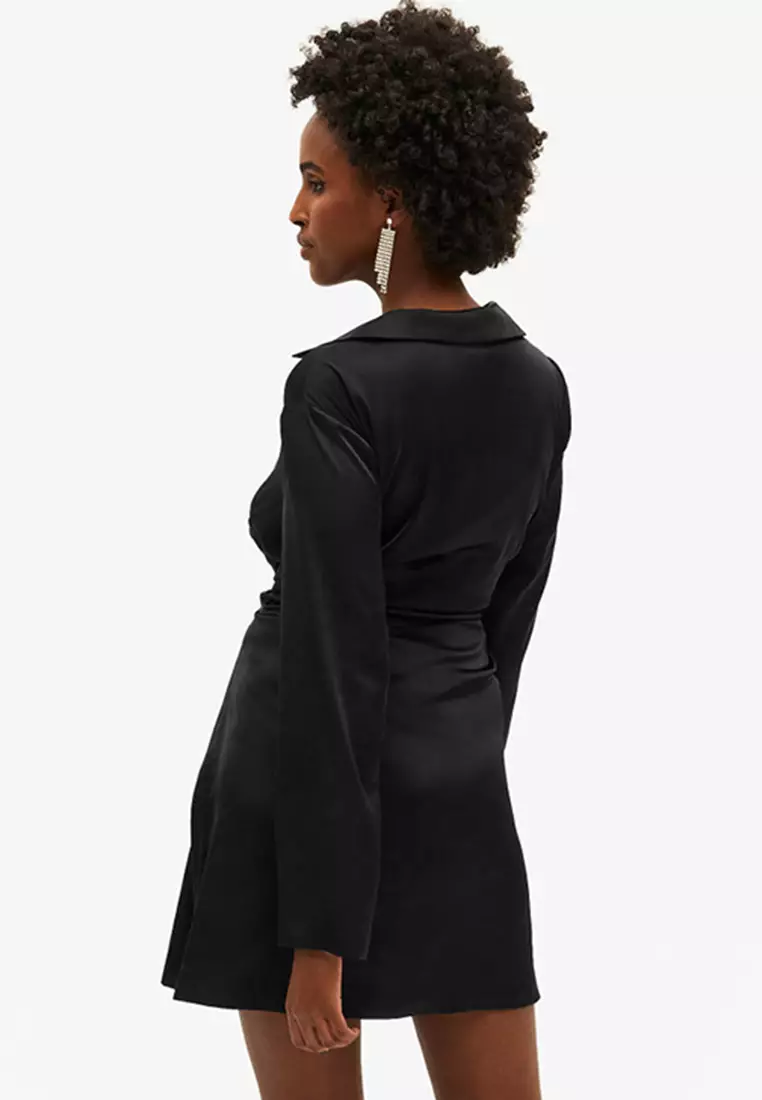 Buy Monki Satin Wrap Dress 2024 Online ZALORA Philippines