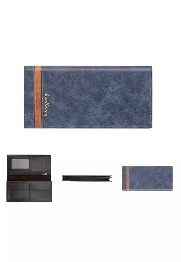 Dompet Pria Panjang RFID Protect Bahan Kulit PU Leather Premium ORIGINAL - Blue