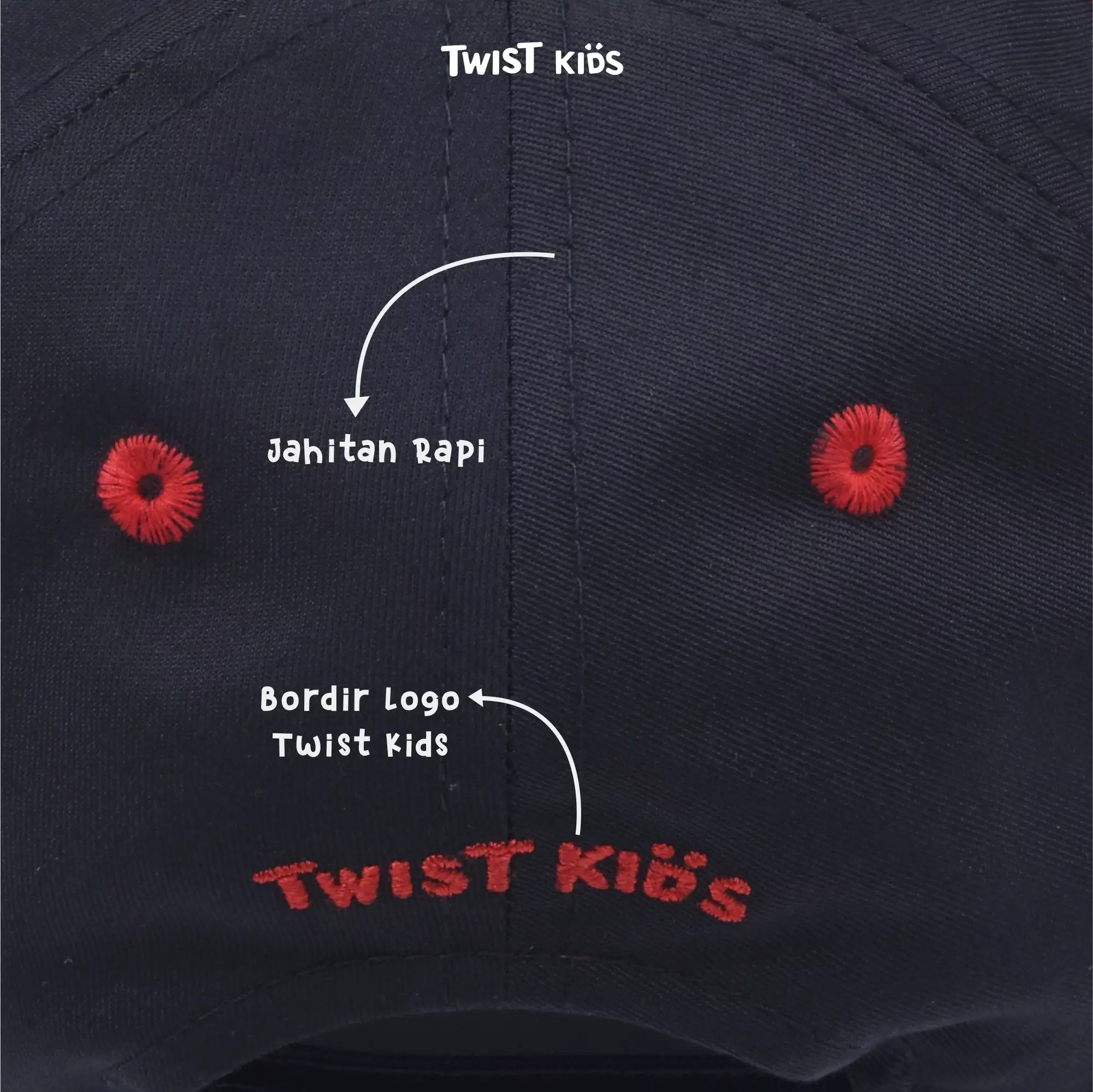 Twist Kids [Official Store] - Reyn C, Nusantara Series, Topi Corduroy Tema Indonesia Anak Laki-Laki (usia 4-14 tahun) Warna Hitam (Black)