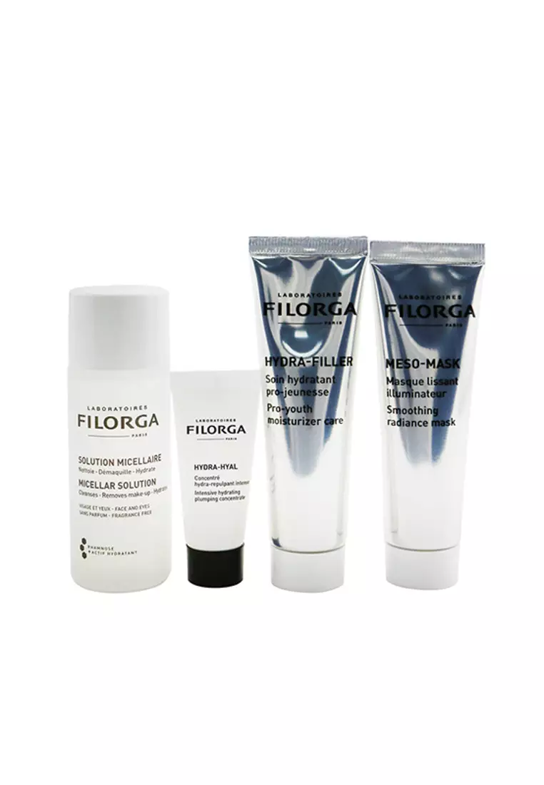 FILORGA - Intense Hydration Set: Micellar Solution 50ml+Hydra-Hyal 7ml+Hydra-Filler 30ml+Meso Mask 30ml+Bag 4pcs+1bag