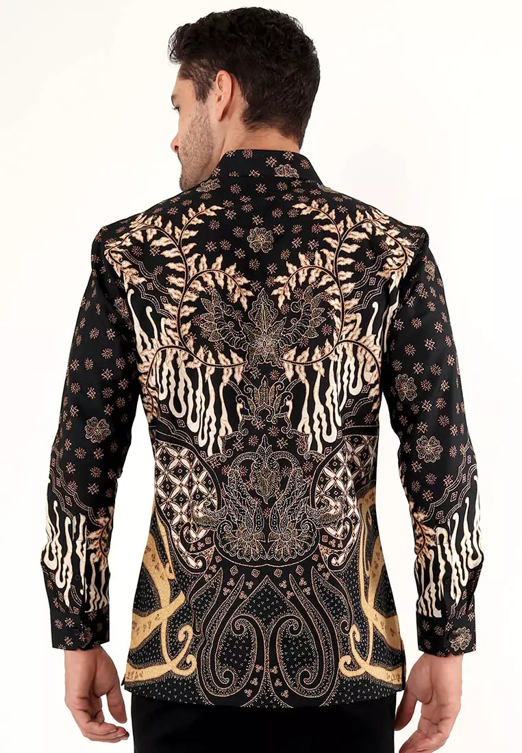 MAGINOT TANWIRA BLACK Batik Slim Fit Lengan panjang