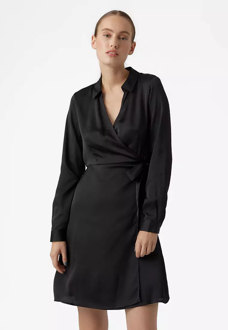 Buy Vero Moda Neel Long Sleeves Fake Wrap Dress 2024 Online ZALORA
