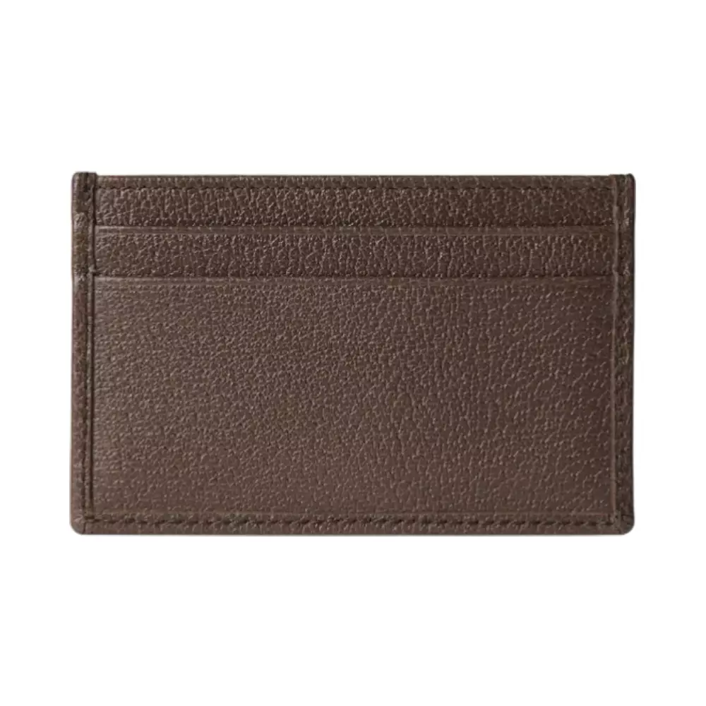 Ophidia GG Card Case Beige and Dark Brown