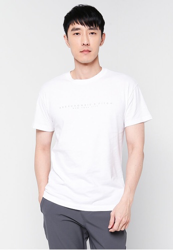 Abercrombie & Fitch white Overt Cross Chest Logo T-Shirt 7E186AAEB80601GS_1