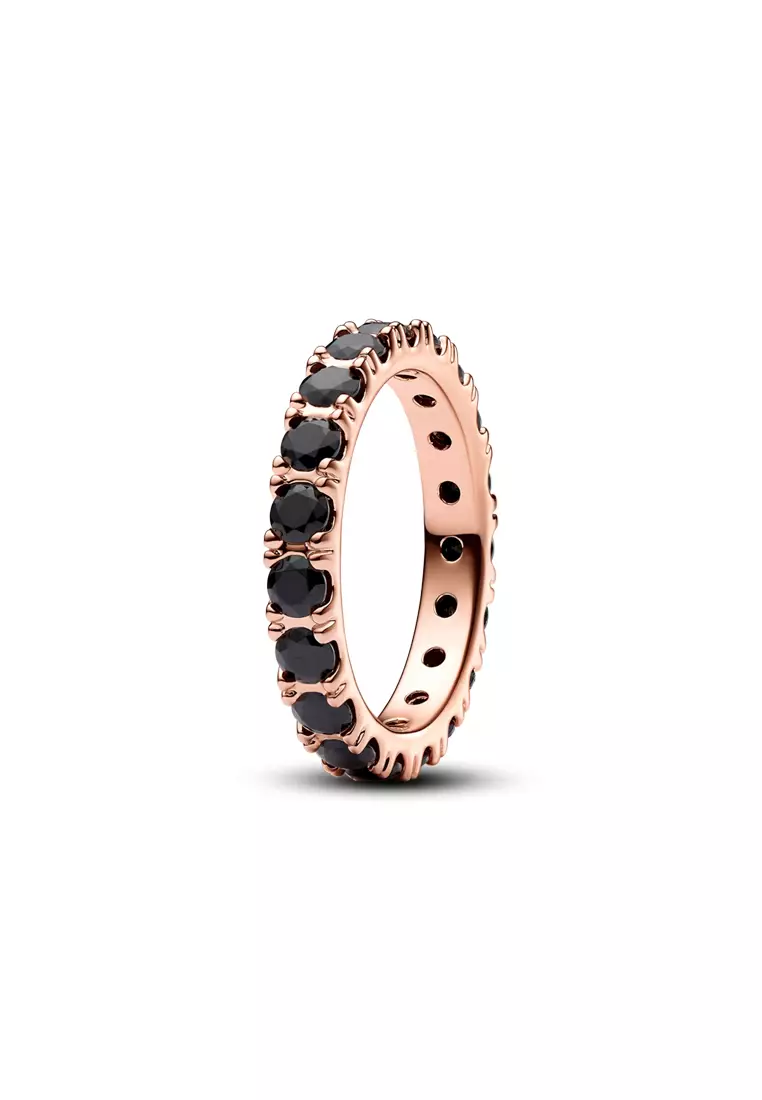 Buy PANDORA Pandora 14k Rose Gold Plated Black Sparkling Row