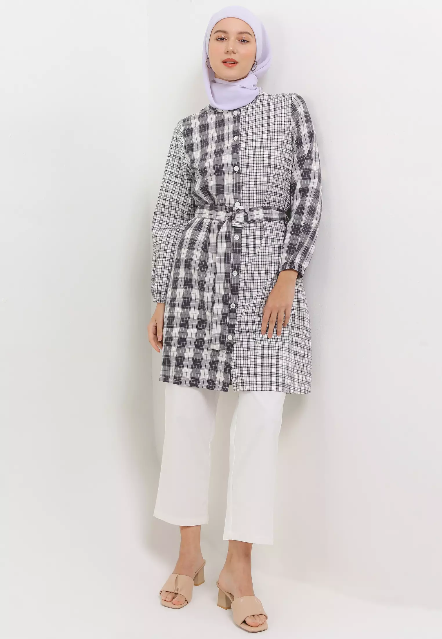 MFMW Janelle Tunik Black Motif Kotak