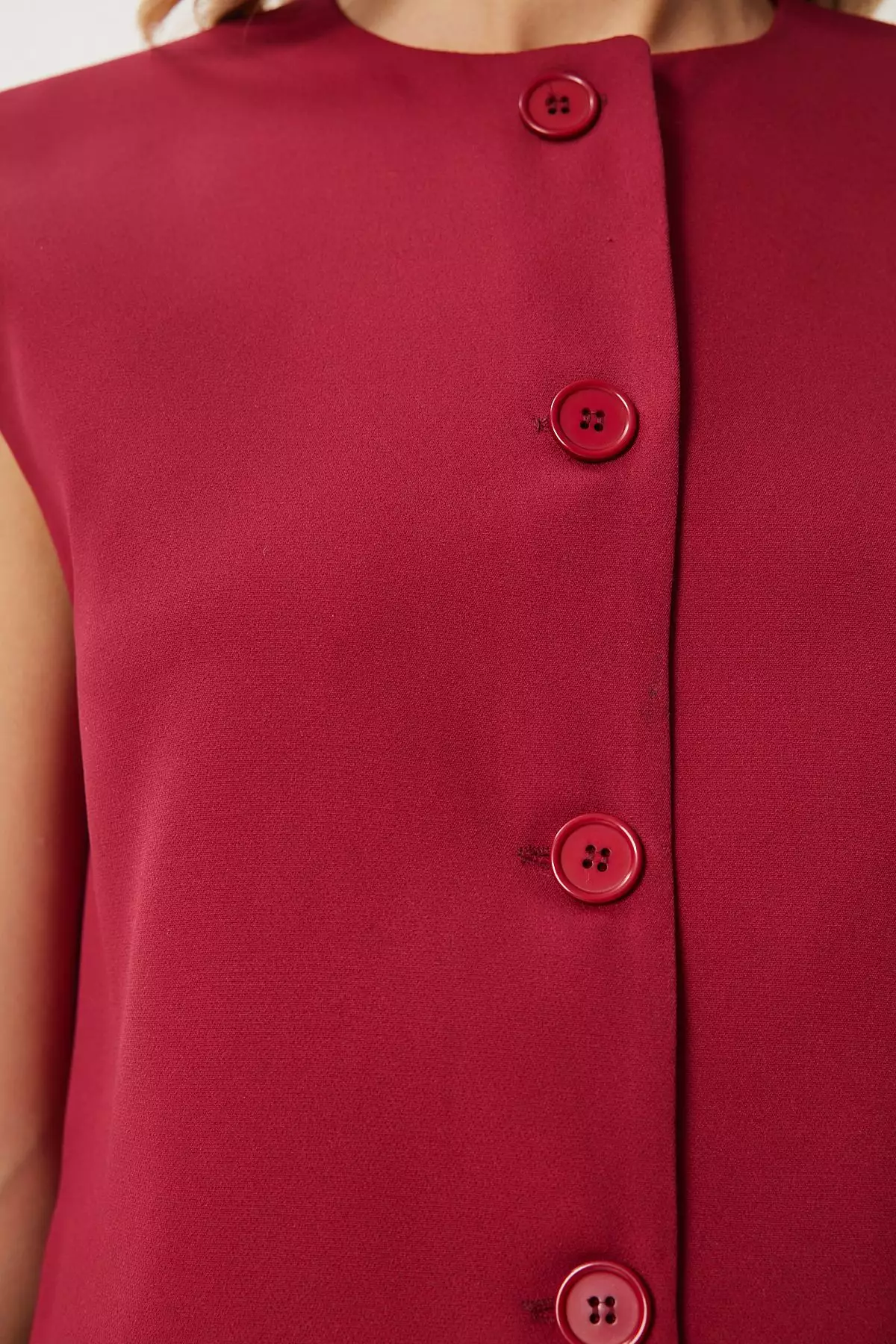 Buttoned Sleeveless Vest