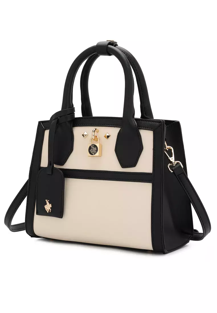 2-In-1 Top Handle Bag & Zipper Purse (2-in-1 Tas Tangan Wanita & RFID Dompet Wanita) - Hitam