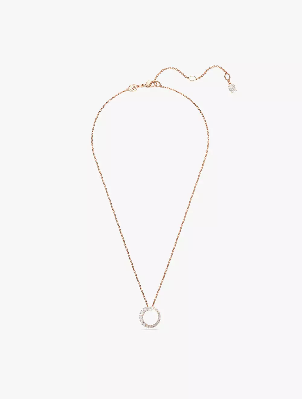 Matrix Pendant, Crystal Pearl, Round Cut, White, Rose Gold-Tone Plated - White