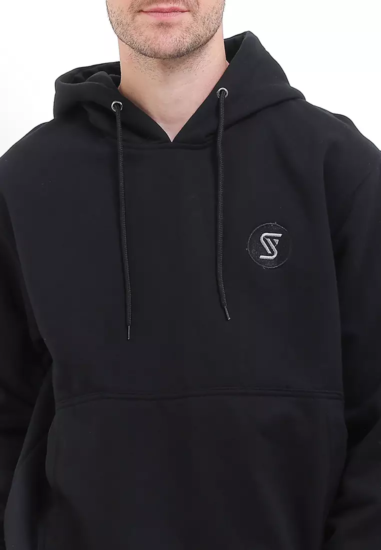 SYZLO Jaket Hoodie Sweater Cryptic Cotton Fleece - Black