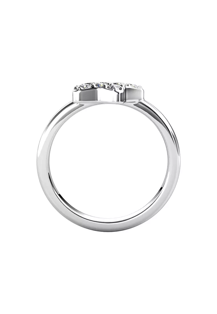 Star Blitz Ring WG - Cincin Crystal by Her Jewellery