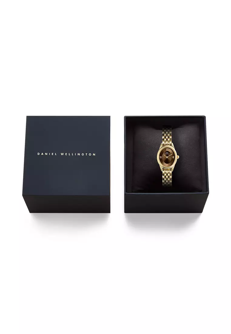 Ophelia Mini Beans Link Amber Gold - Women Watch Stainless Steel Strap DW Official Authentic Original jam tangan perempuan DW