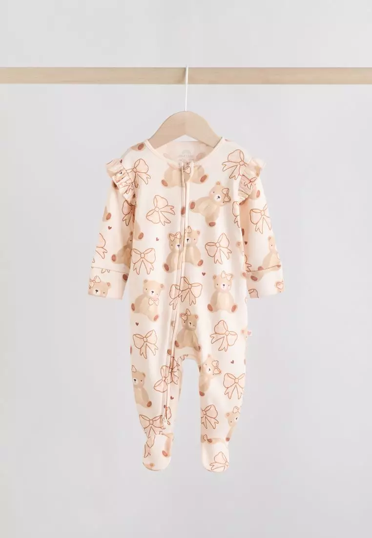 Two Way Zip Baby Sleepsuits 3 Pack
