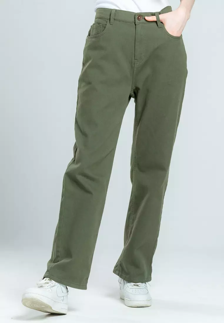 C2 Yalova Green Straight Cut Jeans Wanita