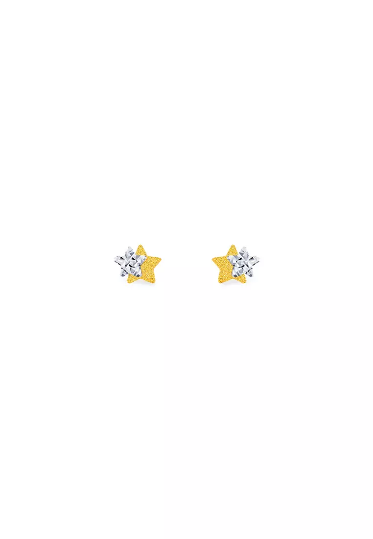 916/22K Gold Star Earrings S118