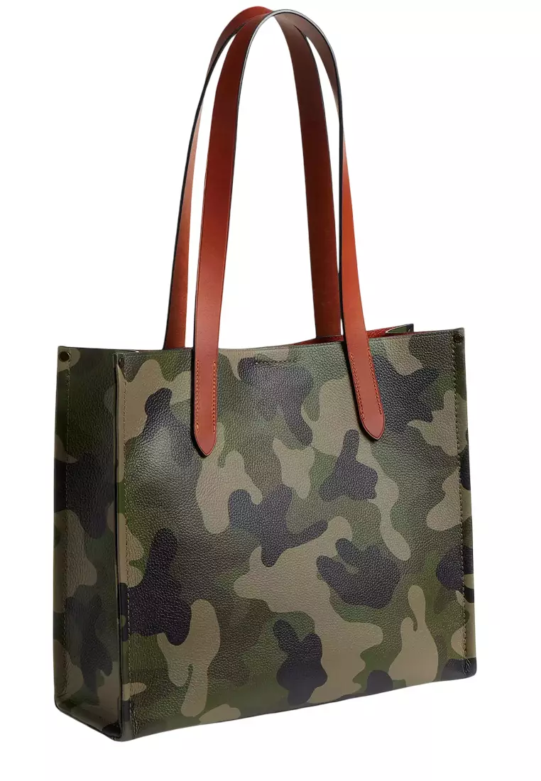 Relay Tote Bag 34 With Camo Print And Coach Graphic - Camo CY811