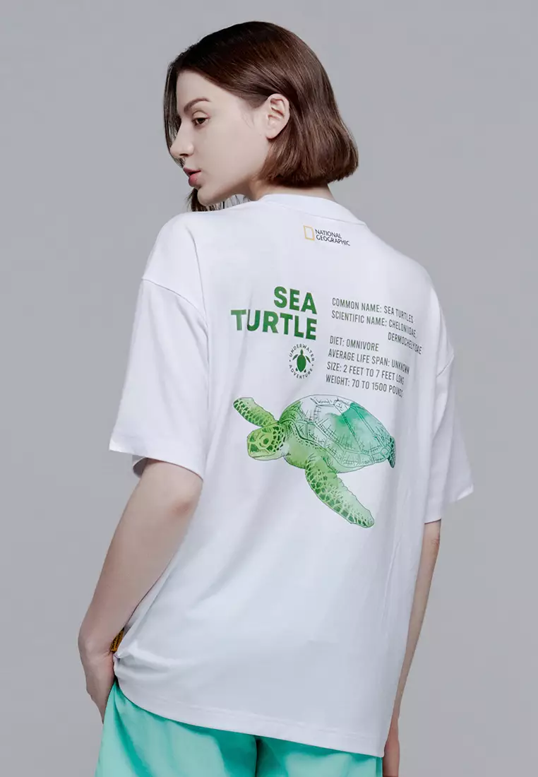 【NATIONAL GEOGRAPHIC】UNI DRYSIL GRAPHIC T-SHIRT Unisex Drysil Graphic Short Sleeve Tee - WHITE