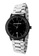 EGLANTINE black and silver EGLANTINE® Paname 40mm Unisex IP Black Alloy case Quartz Watch, black dial on Steel Bracelet 394EAACF449397GS_1