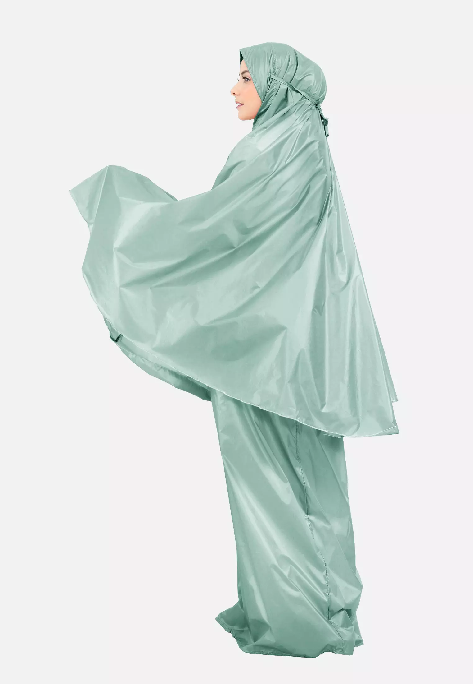 Zelena - Zalina Basic Prayer Set | Mukena Traveling Polos 2in1 - Matcha Green