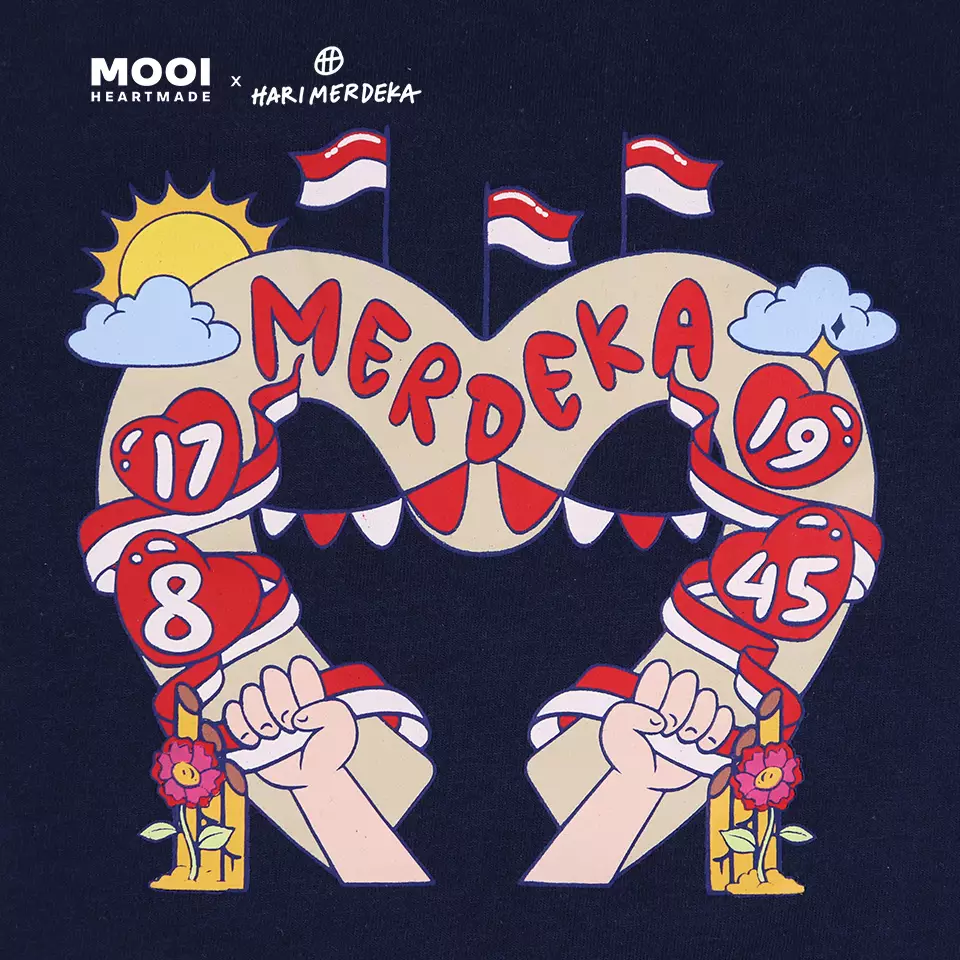 Mooi x Hari Merdeka 17 Agustus Kaos Kemerdekaan Anak T-shirt Anak Kemerdekaan - Navy