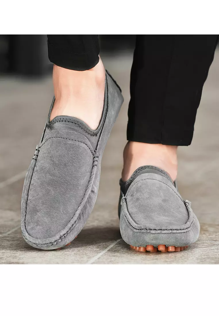 Men's hot sale gray loafers