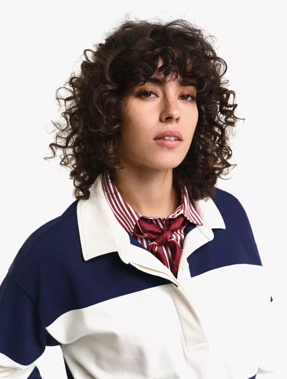 Gant - Pakaian Wanita - Pique Texture Color Block Rugger - Classic Blue