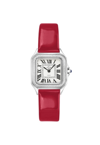 Gevril red GV2 Milan Women's Silver Dial Bright Red Leather strap watch CA0E9AC76466C8GS_1