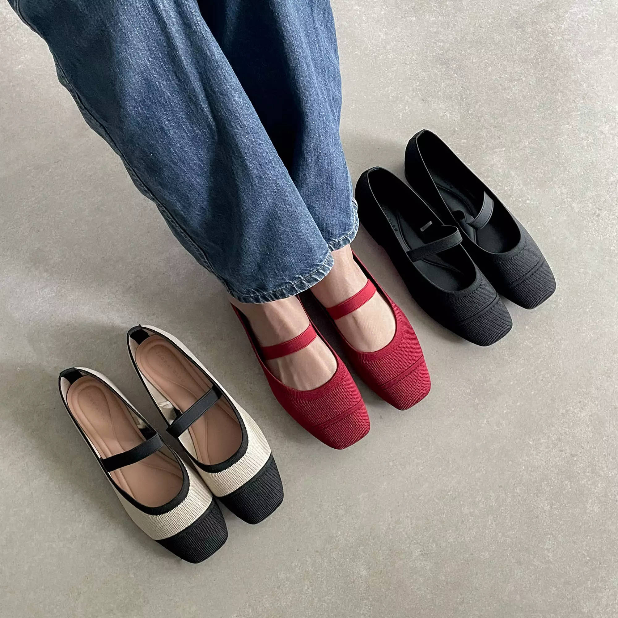 Blow Gia Mary Jane Flats Knit BLWF 0040