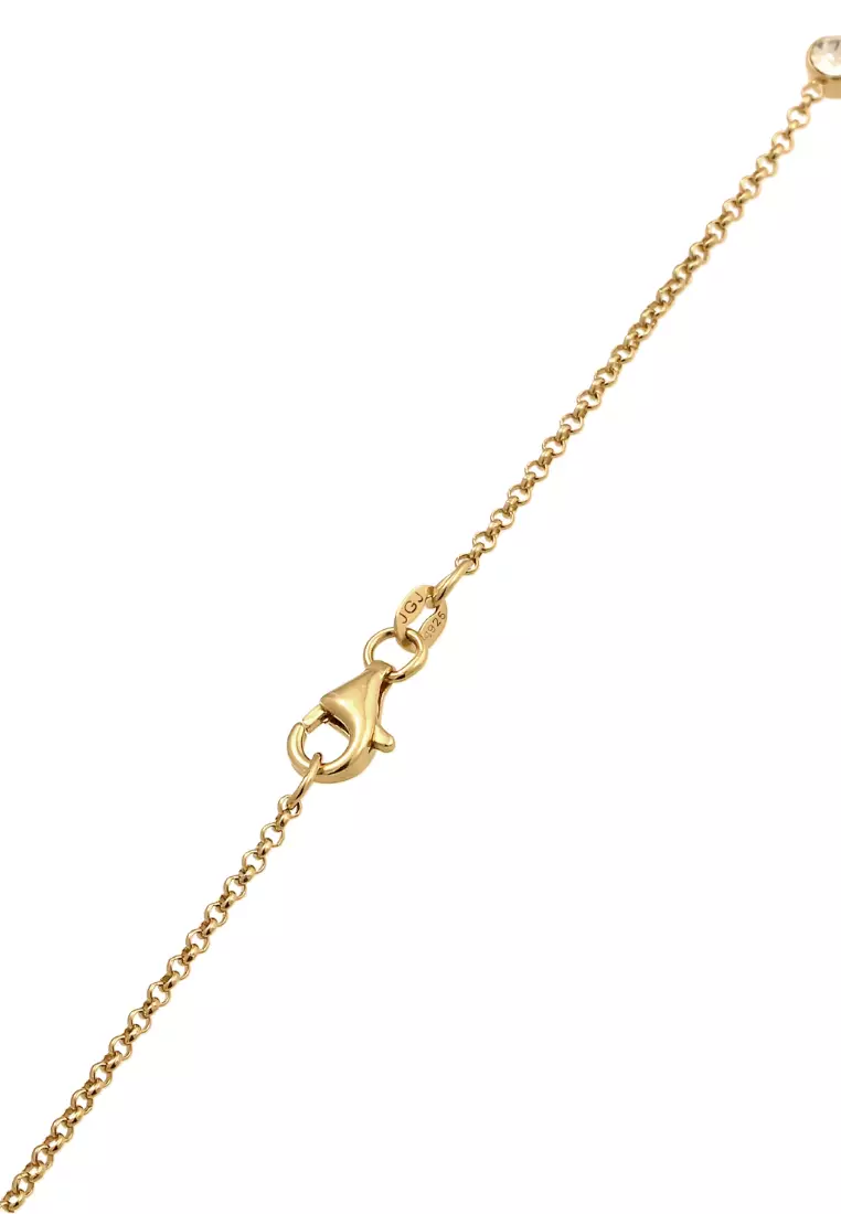Necklace Delicate Heart Gold Plated Embellished With Crystals By Swarovski®