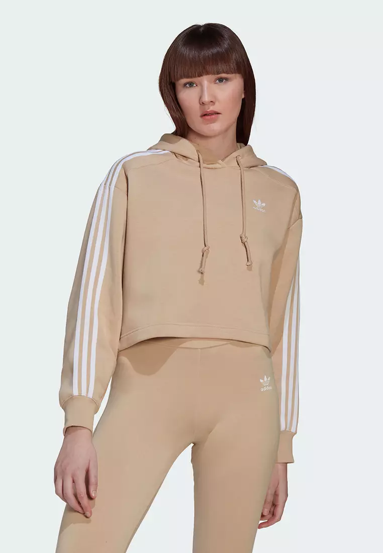 Originals adicolor 3 stripes cropped hoodie sweatshirt sale
