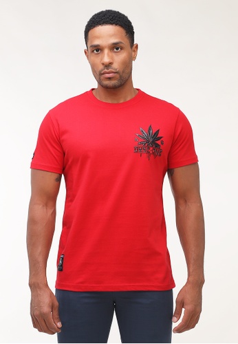 Dyse One red Round Neck Regular Fit T-Shirt F3469AAFFDDC34GS_1