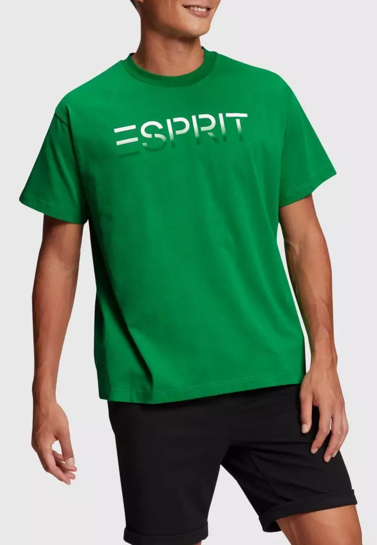 Buy ESPRIT ESPRIT Flocked logo applique t shirt Online ZALORA