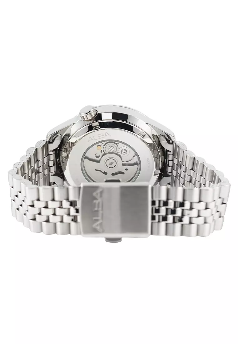 Alba Mechanical - Jam Tangan Automatic Pria - Silver Black - Stainless Steel - AL4193X1