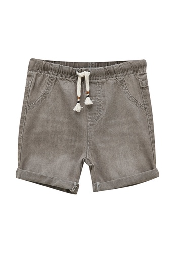 LC Waikiki grey Comfort Fit Basic Baby Boy's Denim Shorts AE632KA8F31F9FGS_1
