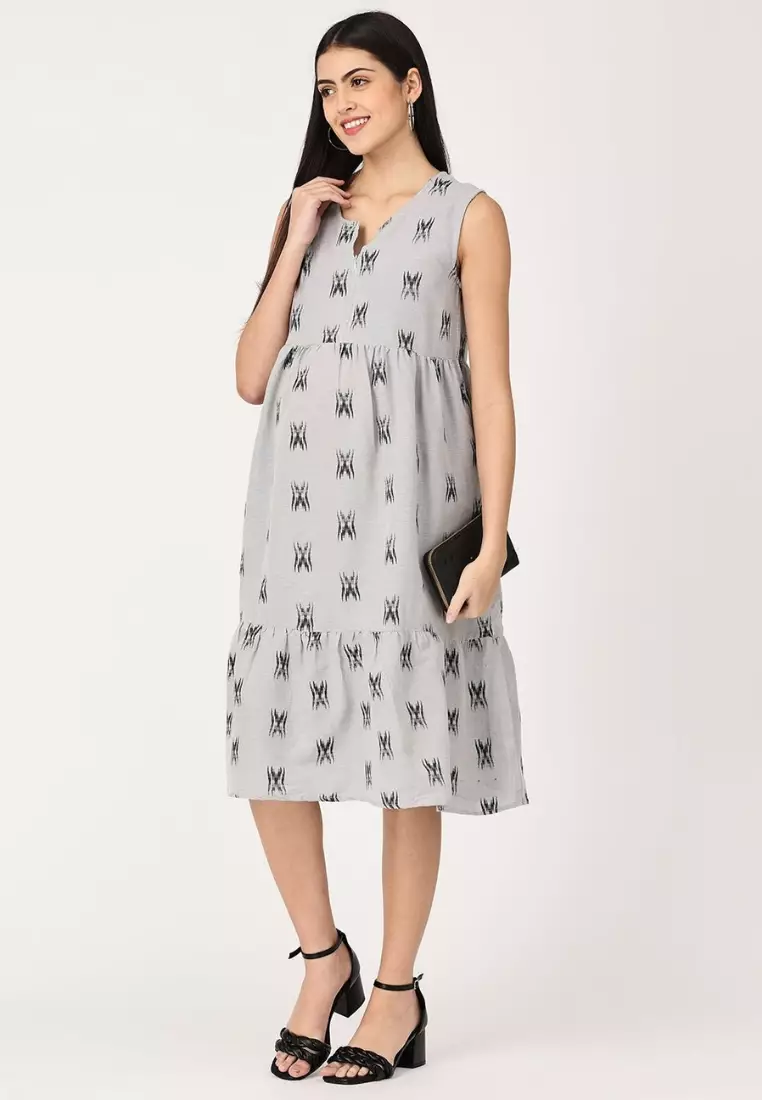 Grey Sands Maternity And Nursing Kurti Dress