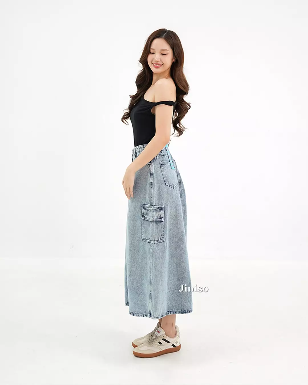 Highwaist Rok Cargo Jeans Panjang 983 SEVENTY