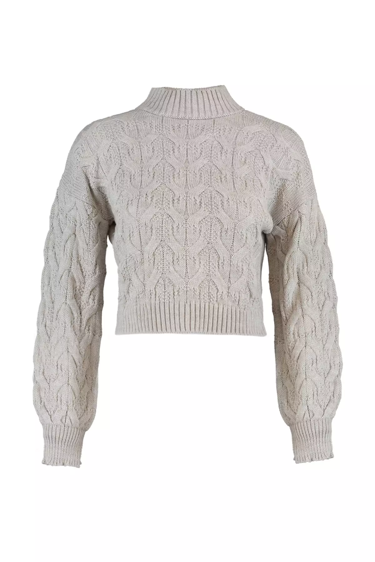 Crop High Neck Sweater