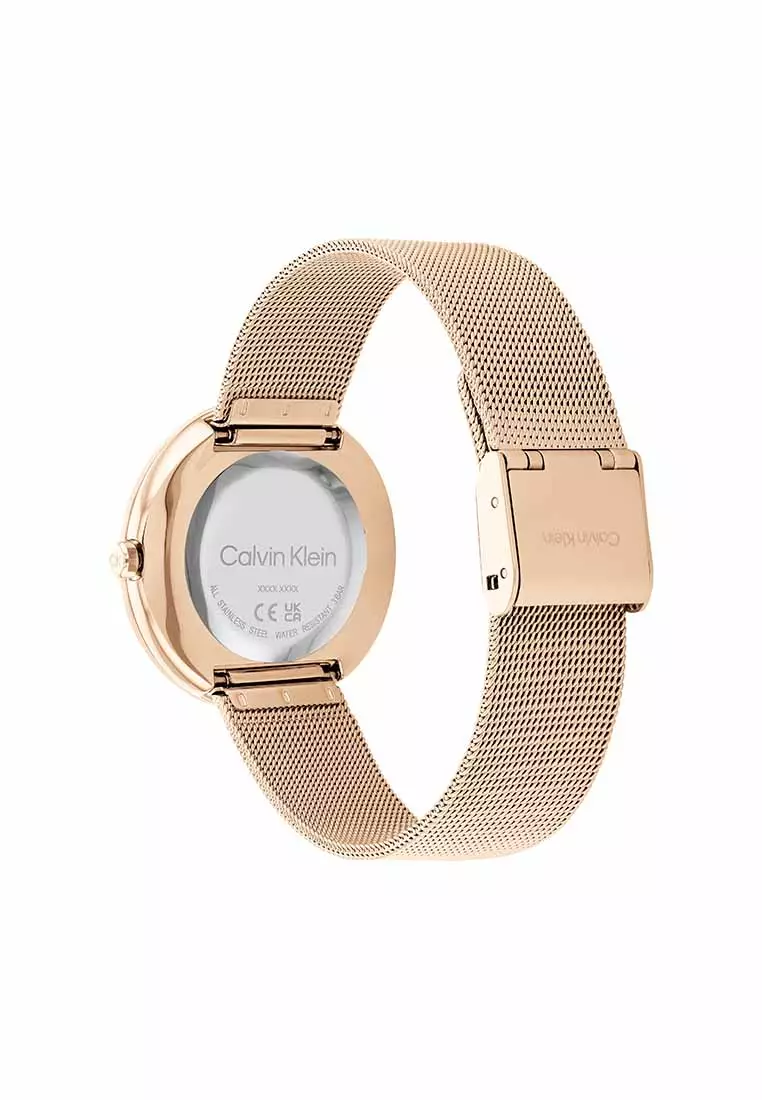 Twisted Bezel Women's Watch Ionic Plated Carnation Gold Steel Strap - Gold Dial 25200013