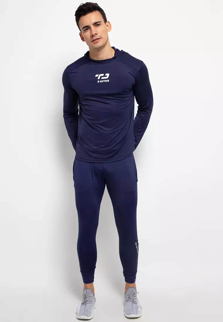 Td Active MS135 HOL base layer sport pria hoodie navy