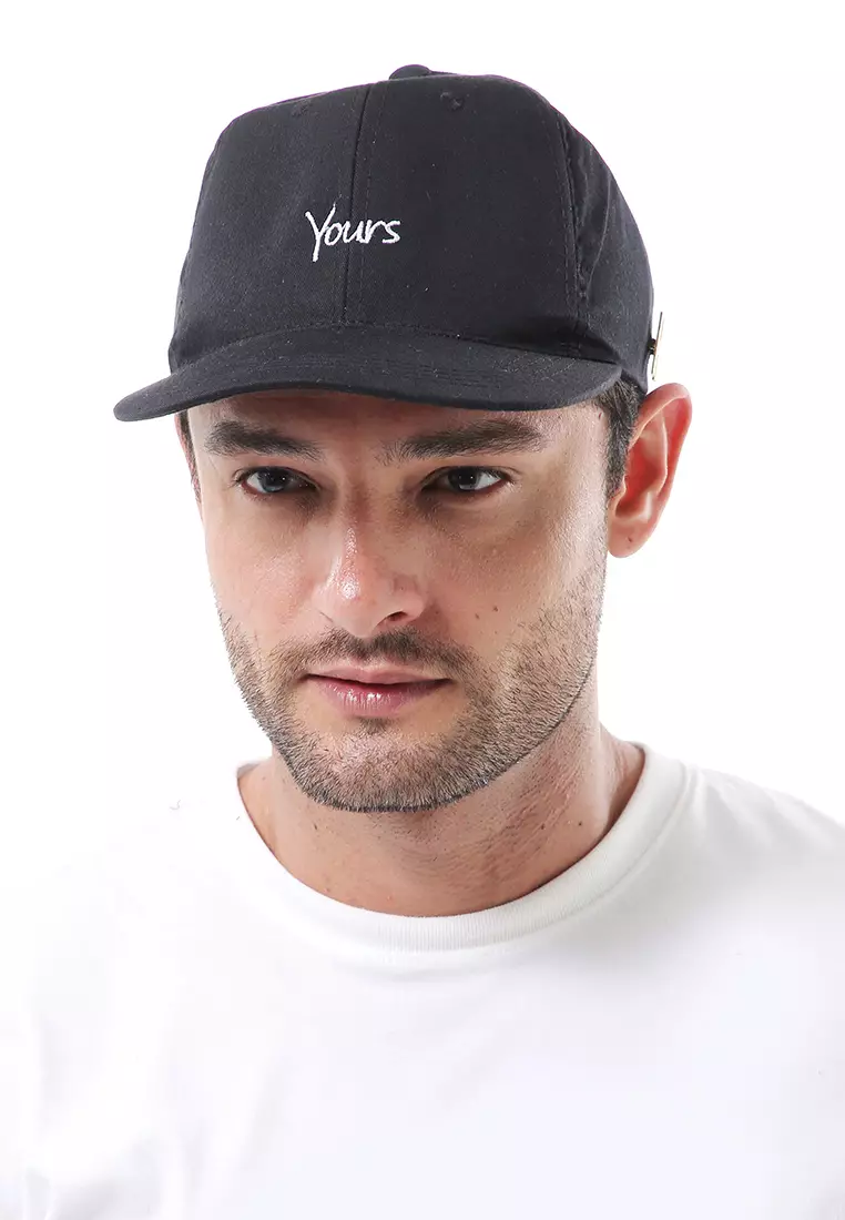 Drsh Topi Baseball Aksesoris Fashion Pria Wanita Bordir YOURS Resizable Strap Material Dril ORIGINAL - Black