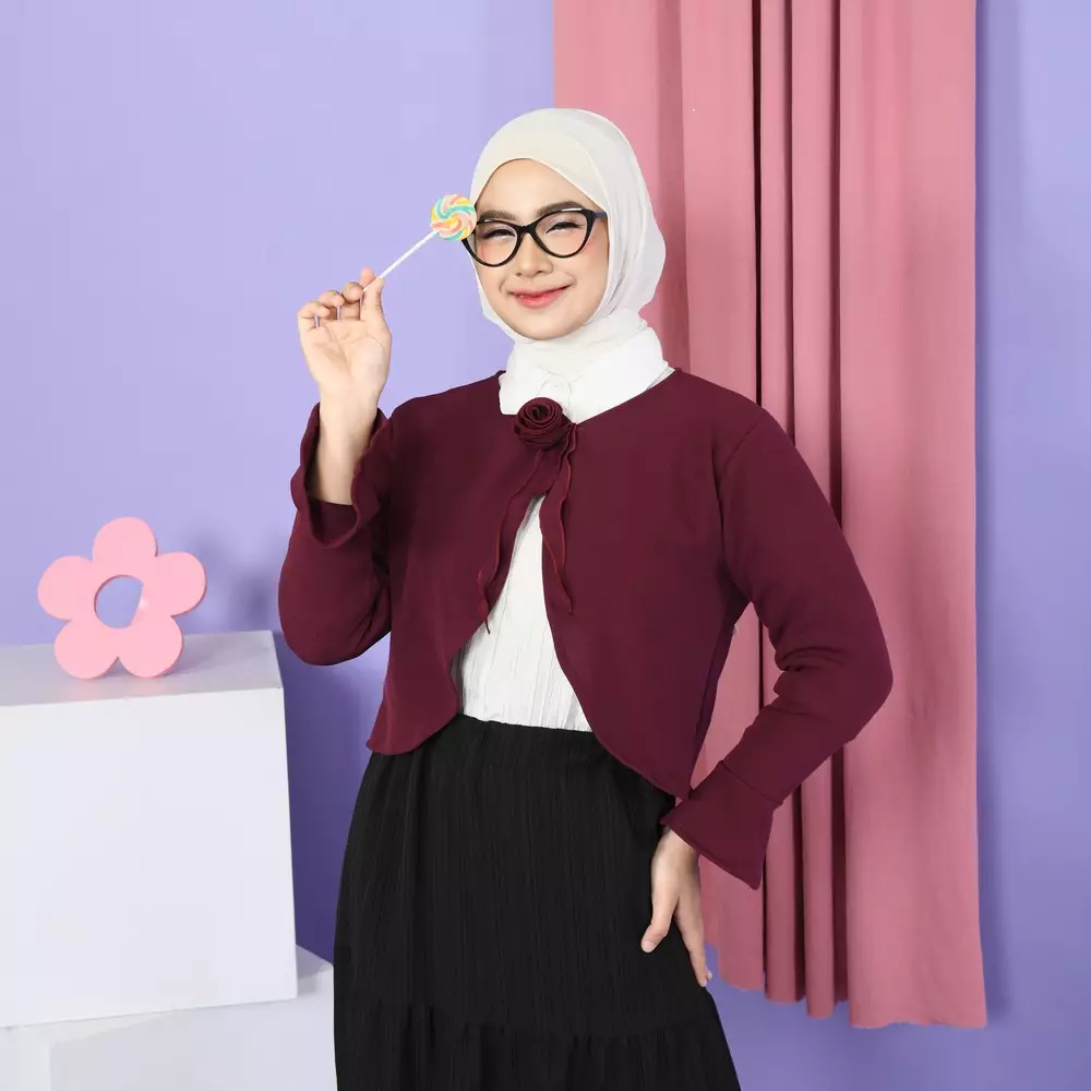 Rose Cardigan - Maroon M19783 R45S1