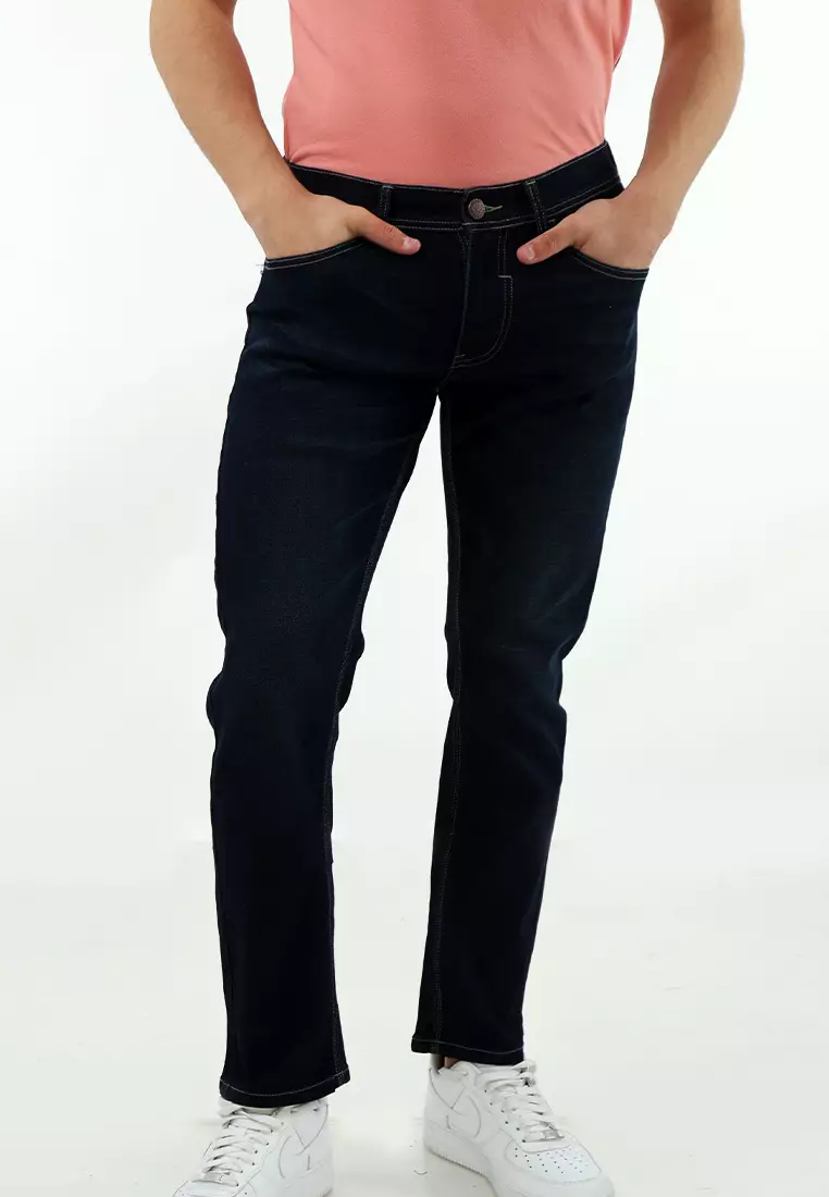 Tapered stretch hotsell jeans mens