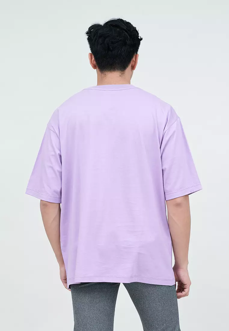 Houseofcuff Kaos Oversized Tshirt Pria Unisex Tebal Oversize Ungu Muda